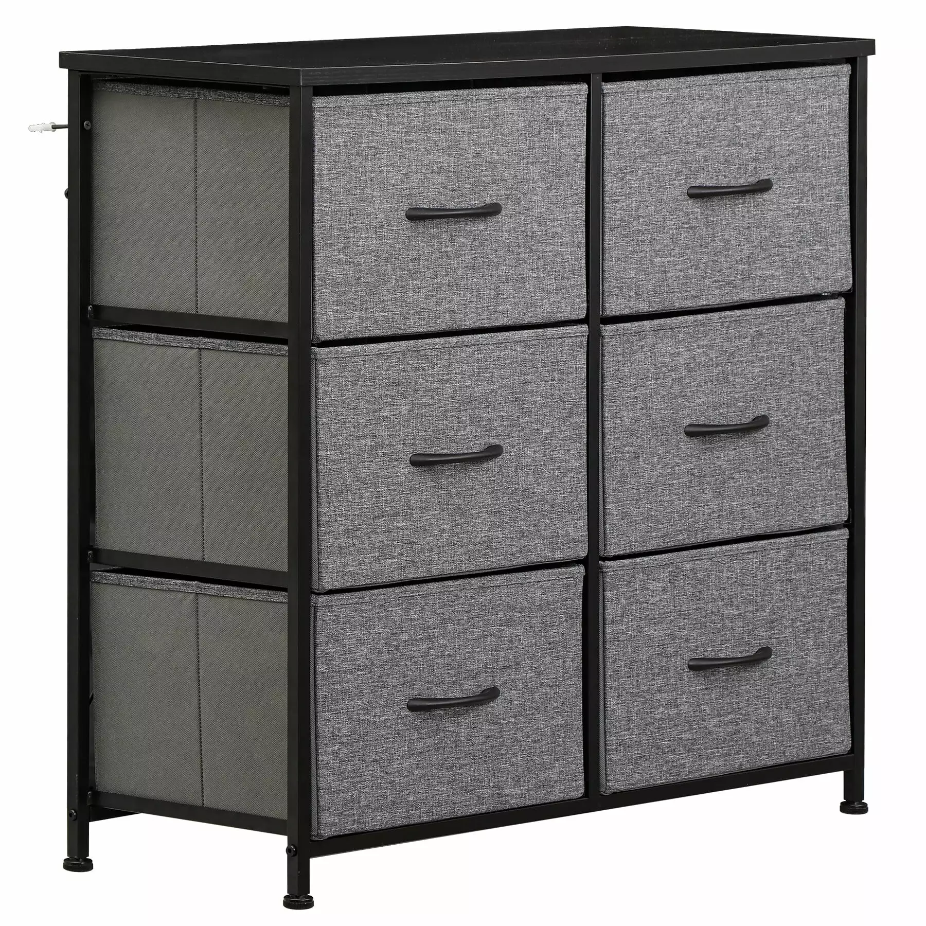 ZENSTYLE Dresser Storage Tower with 6 Drawers Metal Frame Fabric Dresser Chests Organizer Unit. Gray