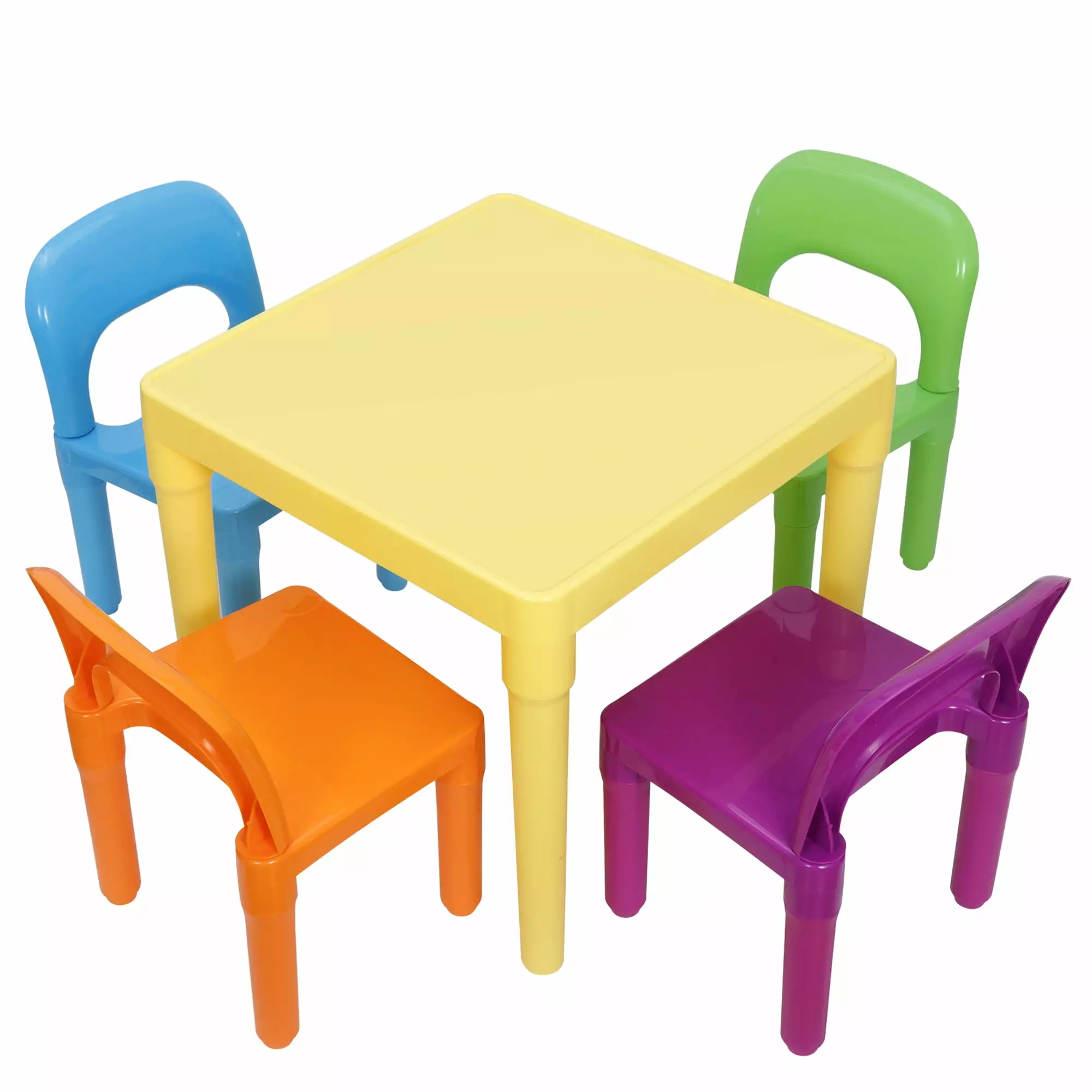 ZENY Kids Plastic Table and Chairs Set Children Activity Table Playing Desk. Multicolor