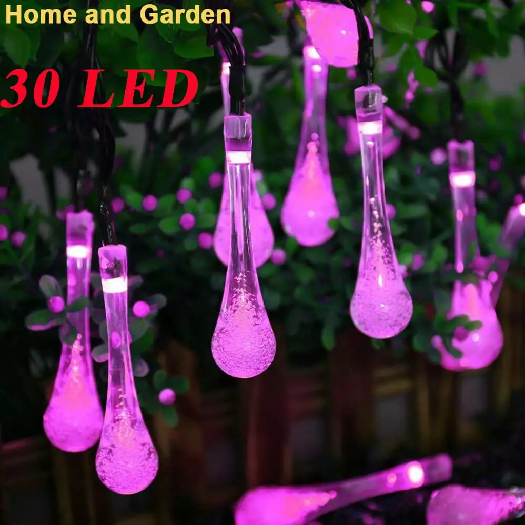 Ziloco Clearance Outdoor Garden Party 30 Led Teardrop Solar Garden Lantern String Outdoor Lights for Patio for Party. Bedroom. Kitchen. Home Decoration