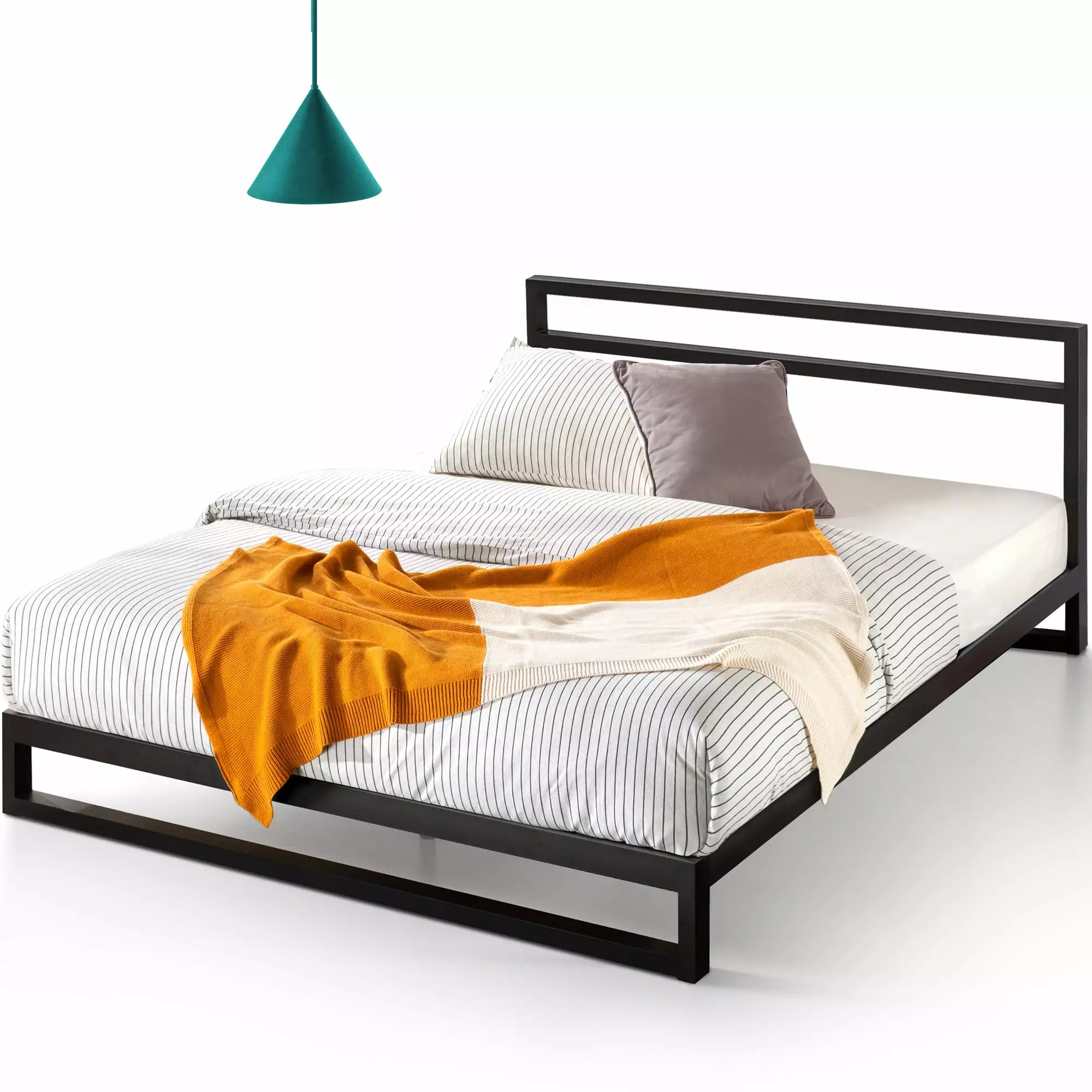 Zinus Trisha 27 Heavy Duty Metal Platform Bed with Headboard. King