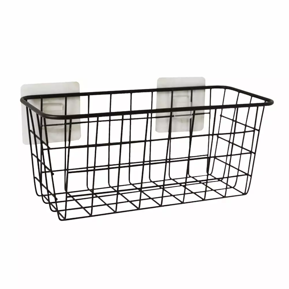 Zonh Black Metal Wire Bathroom Shower Basket for Toiletries & Towels