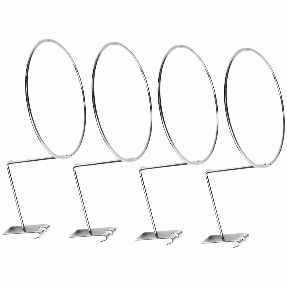 Zonh Metal Wall Mounted Hat Rack Holder - 4pcs Silver