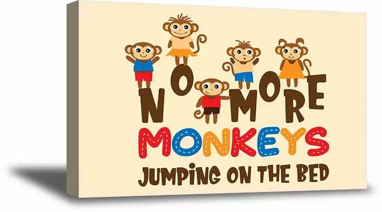 Awkward Styles Monkey Framed Canvas Art Ready to Hang Picture Cute Animals Wall Art Kids Room Decor Baby Playing Room Canvas Decor for Girls Boys Room Decor Monkey Poster for Bedroom Baby Room Decor