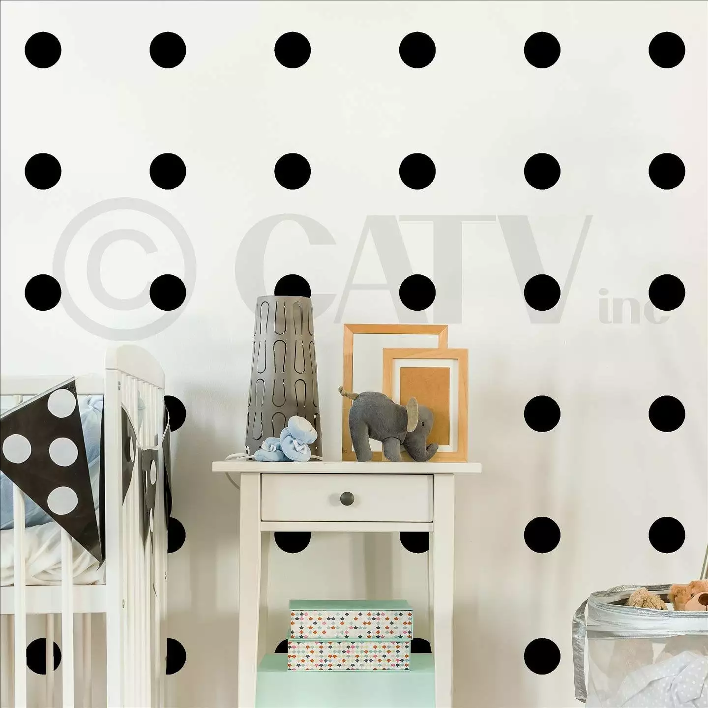 3 Polka Dots Set of 91 Circles Removable Peel And Stick Vinyl Wall Pattern Decal Room Decals - Color: Black