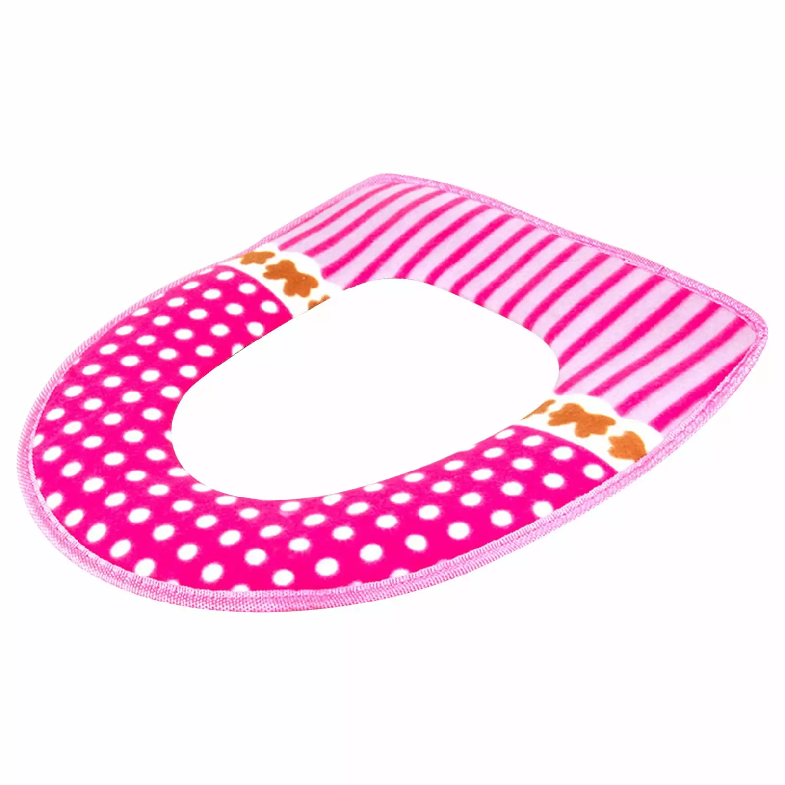 XMMSWDLA Toilet Mat Toilet cushion household plush zipper handle toilet seat ring waterproof Gifts for family(Pink)