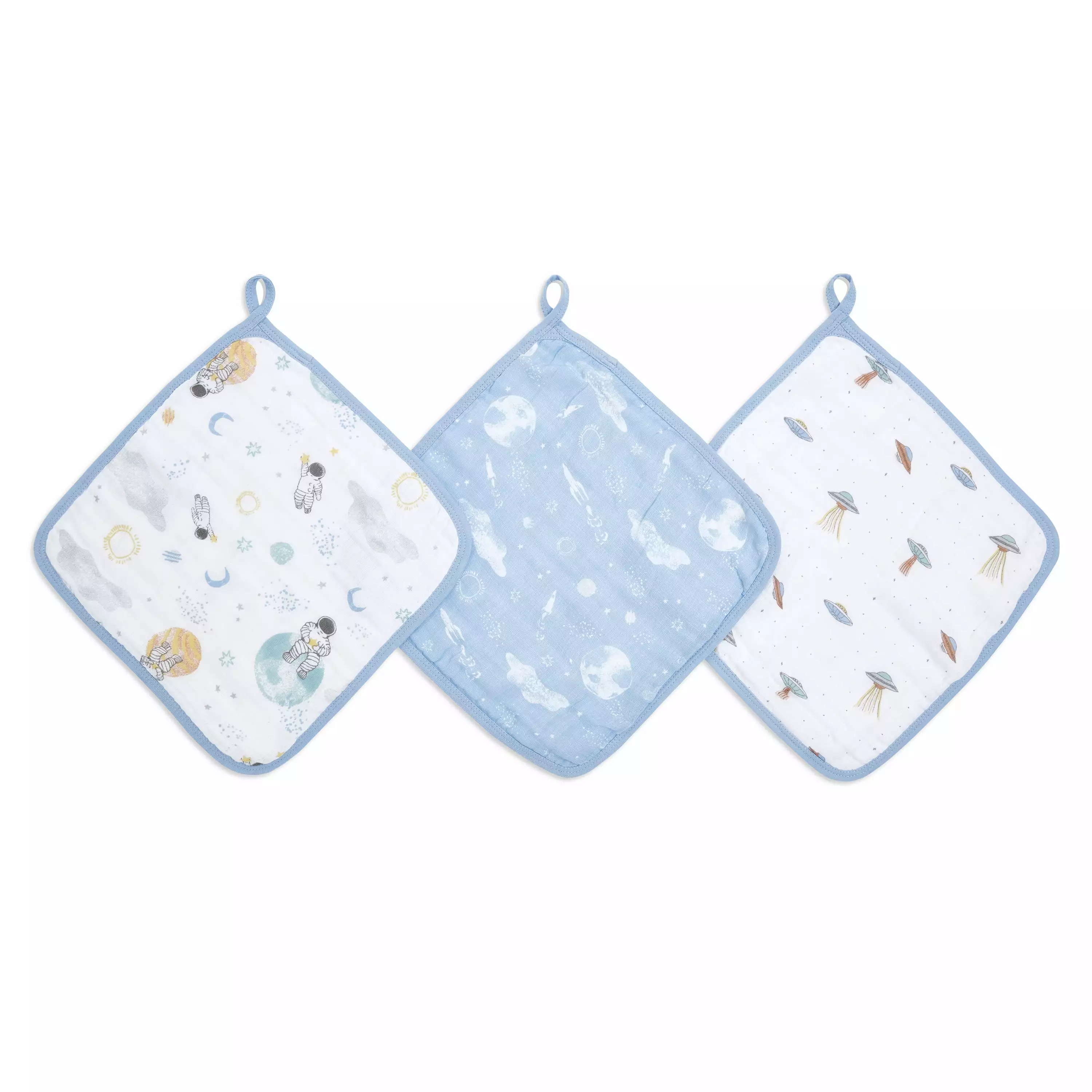 aden + anais essentials. washcloths. space explorers 3-pack