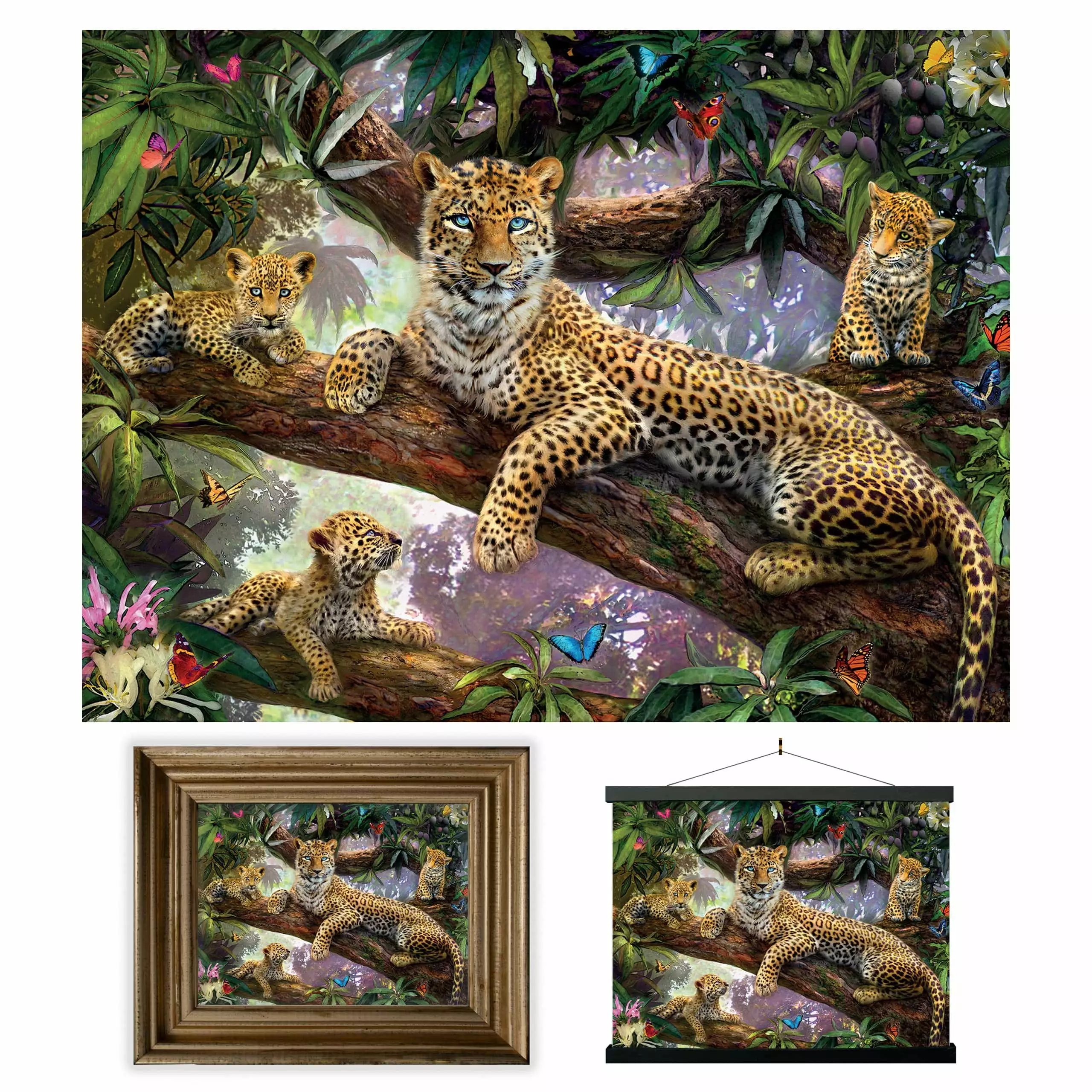 3D LiveLife Lenticular Wall Art Prints - Treetop Leopards from Deluxebase. Unframed 3D Jungle Poster. Perfect wall decor. Original artwork licensed from renowned artist. Jan Patrik Kra