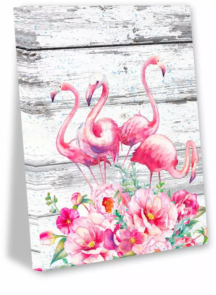 Awkward Styles Flamingo Canvas Art Floral Flamingo Wall Decor Nursery Room Gifts Pink Flamingos Canvas Art Tropical Wall Art Flamingo Canvas Artwork for the Office Gifts for New Home Living Room Decor