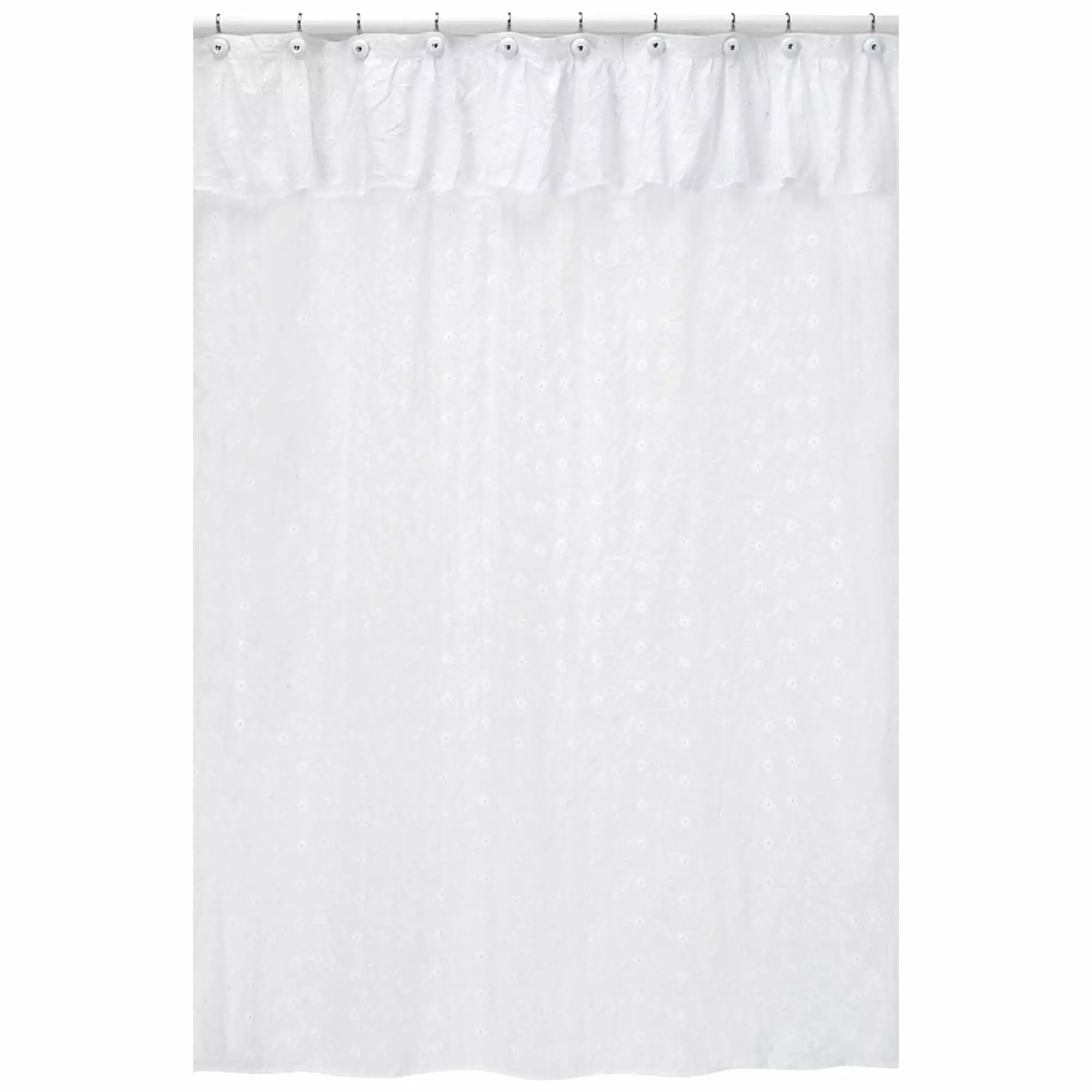 Eyelet White Shower Curtain