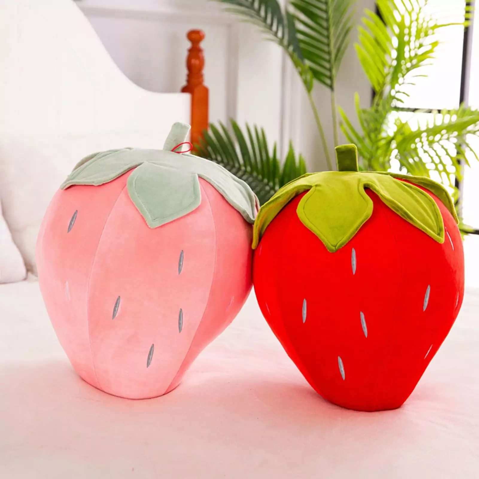 Wirlsweal Strawberry Pillow Toy Lovely Creative Lightweight Cute Strawberry Pillow Doll Girls Gift