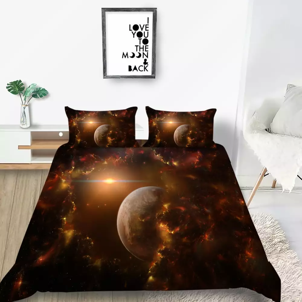 wenjialing 3D Galaxy Printing Duvet Cover Set Soft Bedding Set Comforter Cover Set.Twin (68x86)