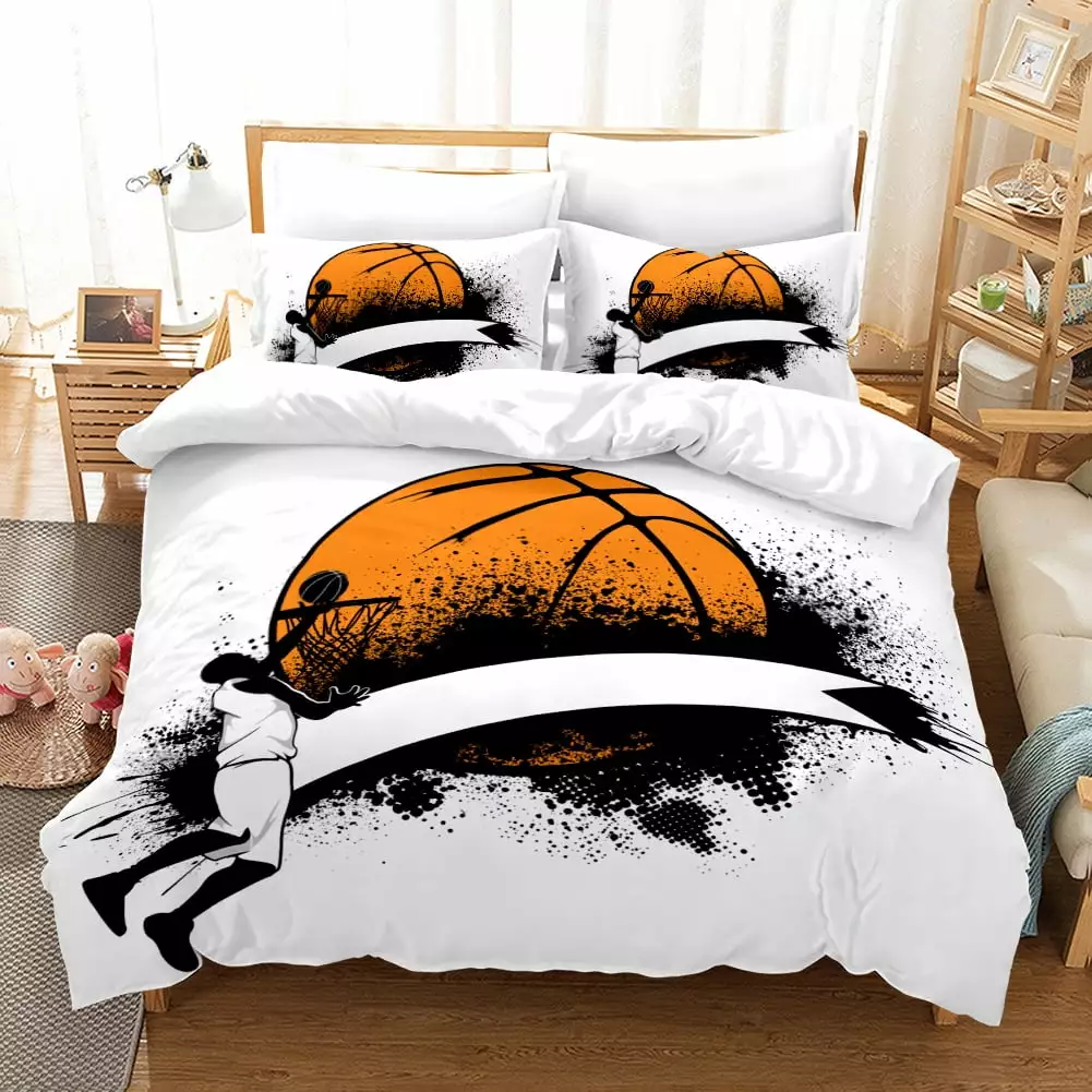 3pcs basketball Printed Pattern Duvet Cover Bedding Sets Digital Printing Air Conditioning Quilt. Basketball Bedding. Sports Bedroom Quilt Super Soft Warm 3D comforter sets