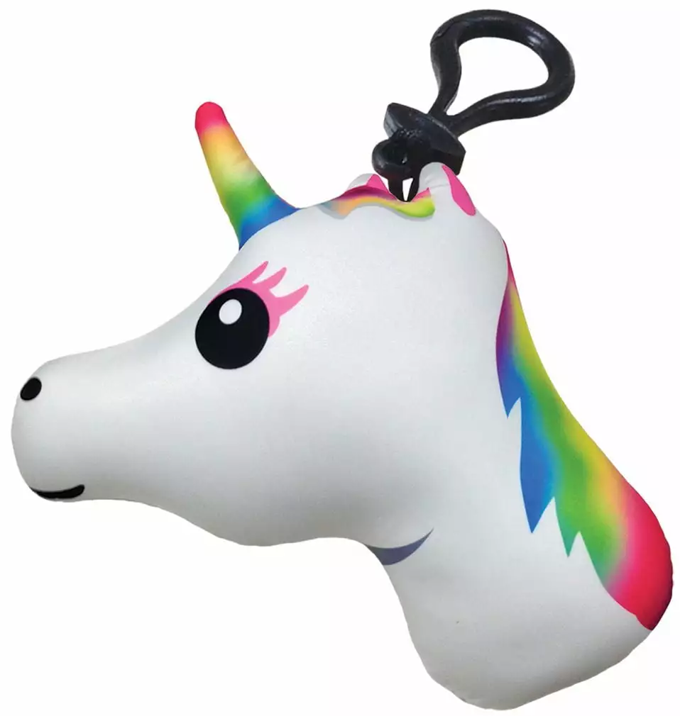 iscream Rainbow Emoji Mini Microbead Pillow Backpack Charm - Candy Scented Unicorn