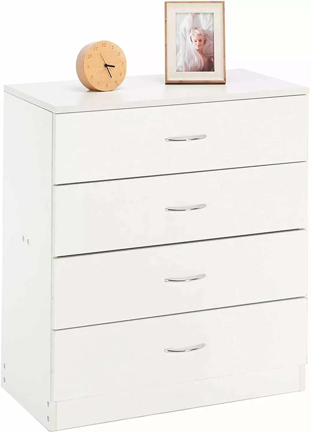 QXDRAGON White Dresser for Bedroom. 4 Drawer Dresser Chest. Modern Nightstand Chest Organizer with 4 Drawers for Living Room. Entryway. Closet