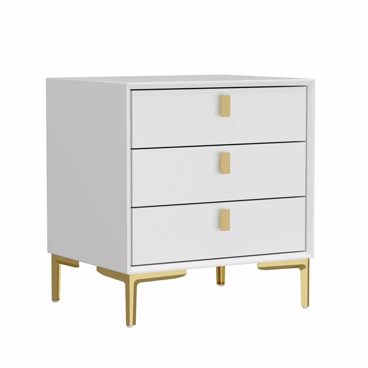 FUFU&GAGA Nightstand with 3 Drawers. End Side Table for Living Room Bedroom White