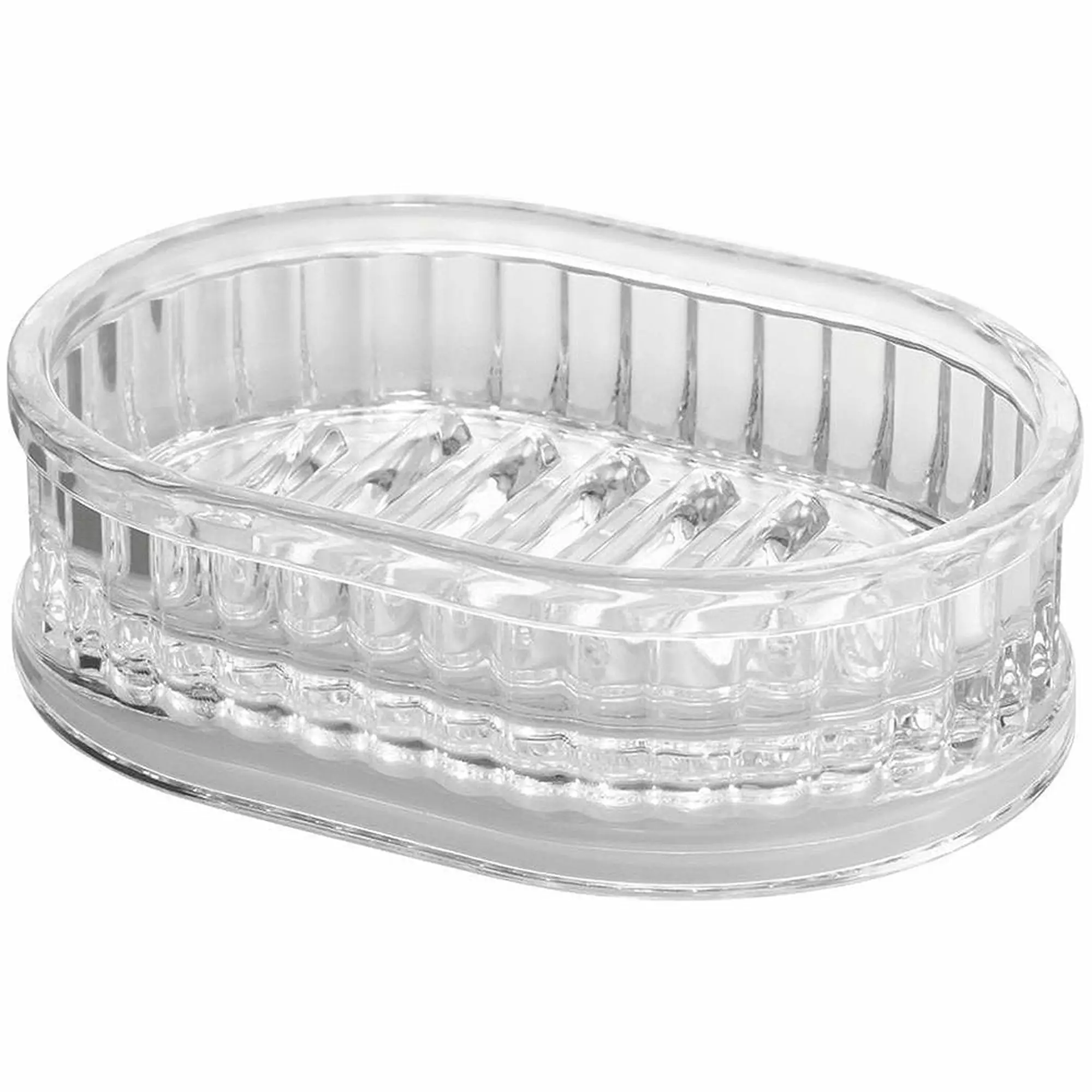 iDesign Alston Acrylic Bar Soap Dish for Bathroom Vanities. Kitchen Sink - Clear