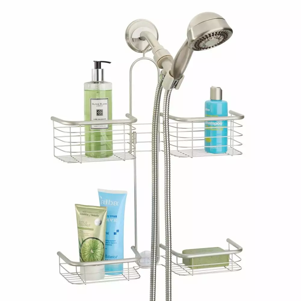 iDesign. XL Shower Hose Caddy. Silver Satin. Forma Collection