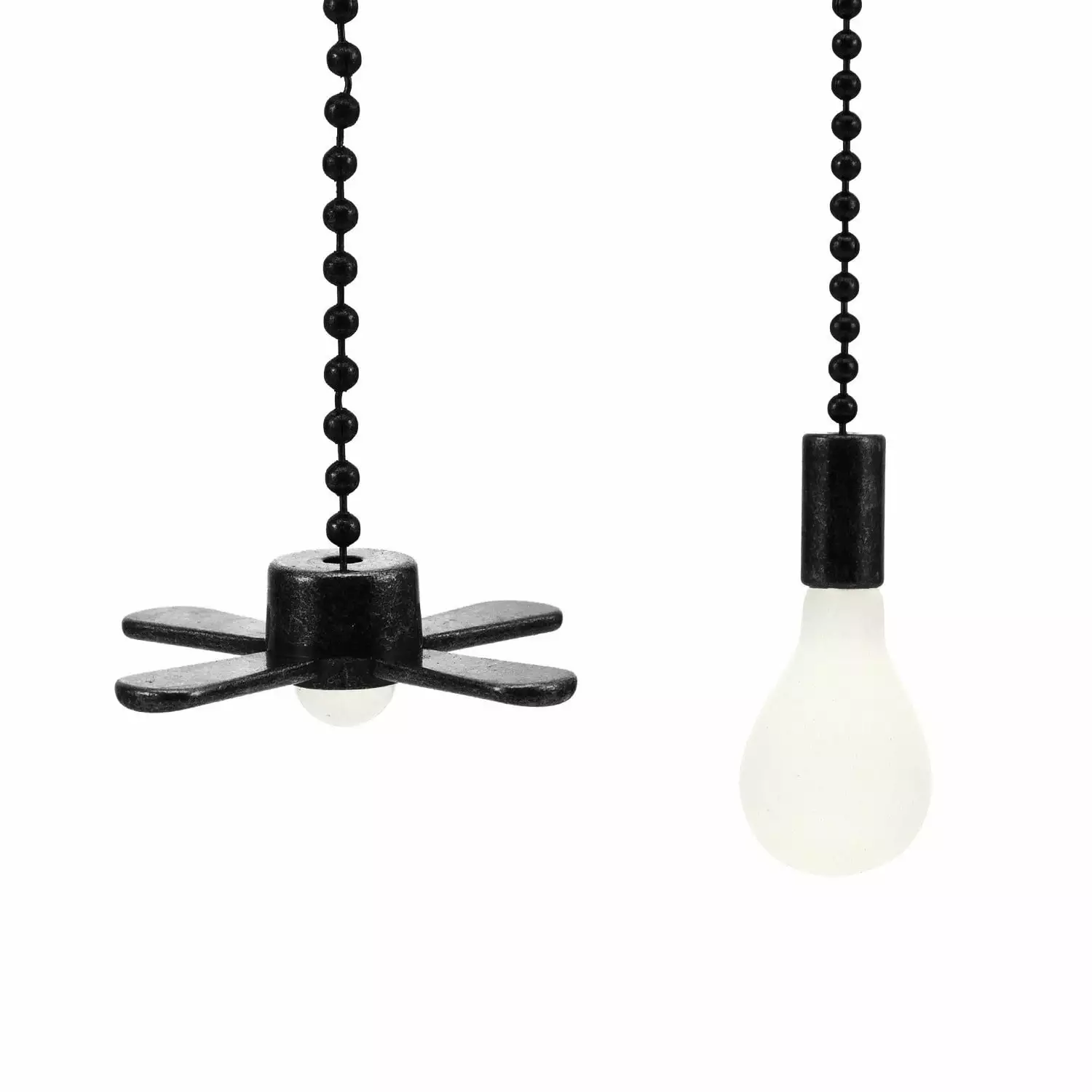 jieadkavo Decorative Wall Hangings Decor 12 Inch Ceiling Fan Pull Chain with Decorative Bulb and Cord Ceiling Fan Extension Fan Pull Chain Kit for Ceiling Lamp House Warming Gifts New Home. Black