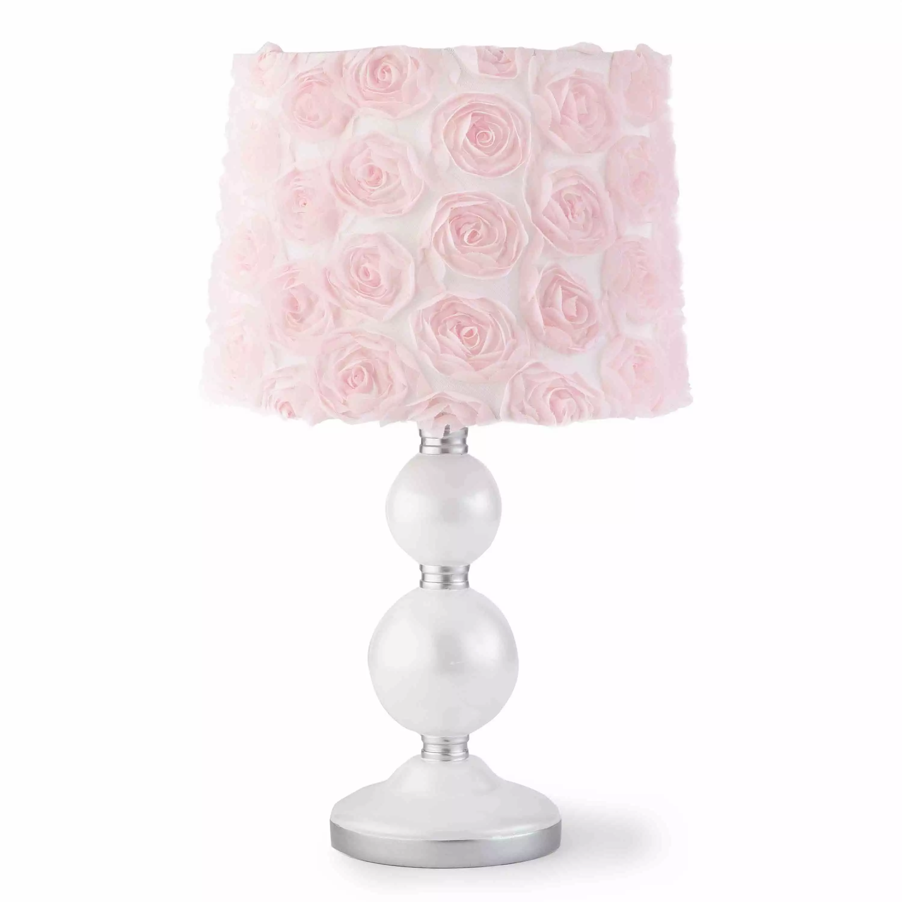 levtex baby elise grey and pink floral lamp base and shade