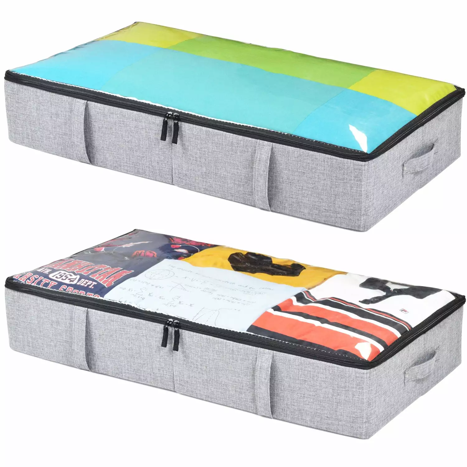 storageLAB Underbed Storage Containers. Set of 2. Grey. Fabric